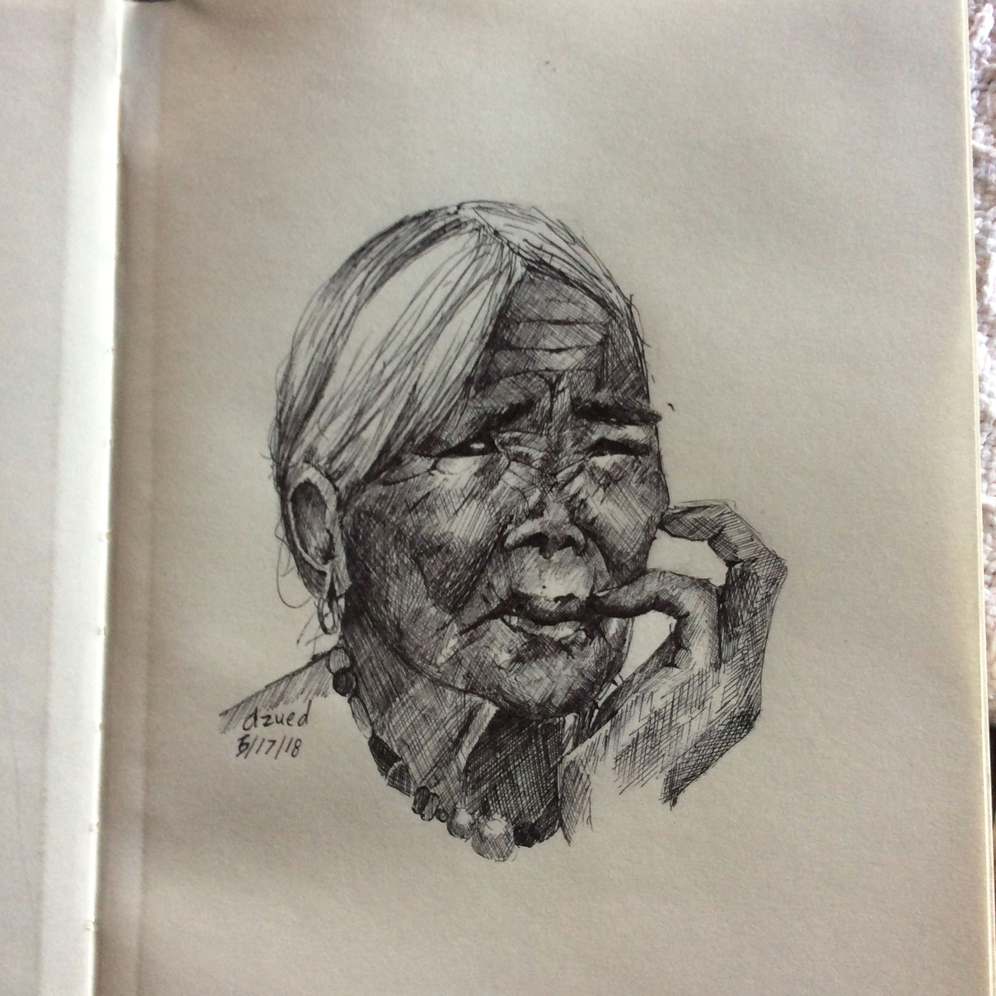 How to Draw Easy Paintings Apo Whang Od the Last Kalinga Tattoo Artist A Pen Sketch