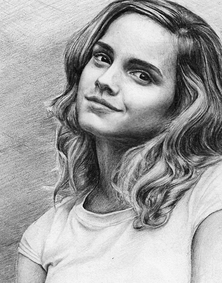 How to Draw Emma Watson Step by Step Easy Emma Watson Aka Hermione Granger Artwork by Pencilplane