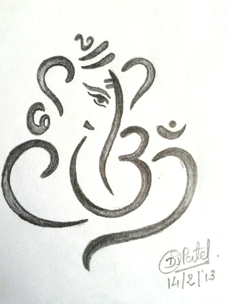 How to Draw Ganesha Easy Step by Step Ganesha Drawing with Om Ganesha Drawing Ganesha Paper