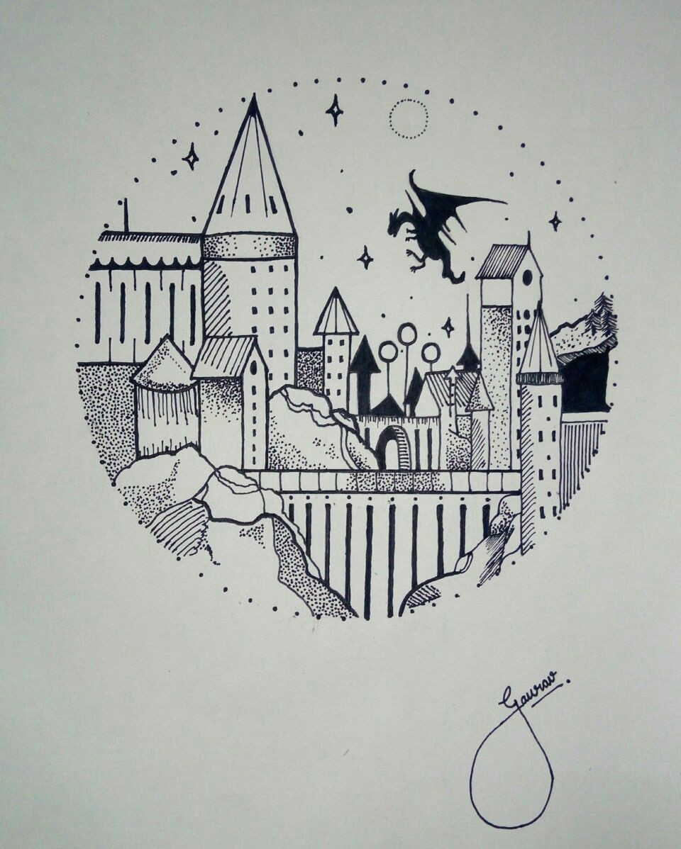 How to Draw Harry Potter Hogwarts Castle Easy 36 Awesome How to Draw Hogwarts Castle Chalk