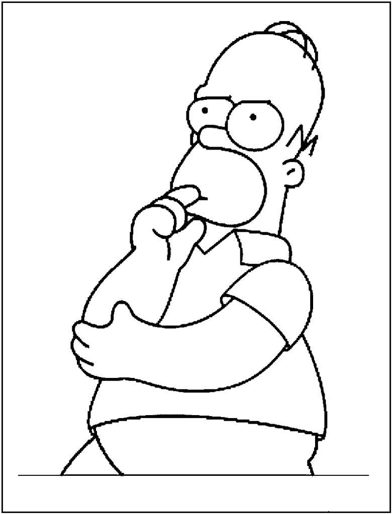 How to Draw Homer Simpson Head Easy Free Printable Simpsons Coloring Pages for Kids Simpsons