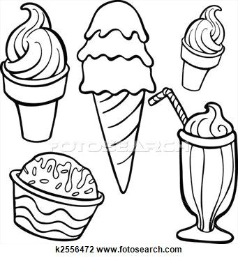 How to Draw Ice Cream Cone Easy Ice Cream Food Items Line Art Clipart Line Art Clip Art