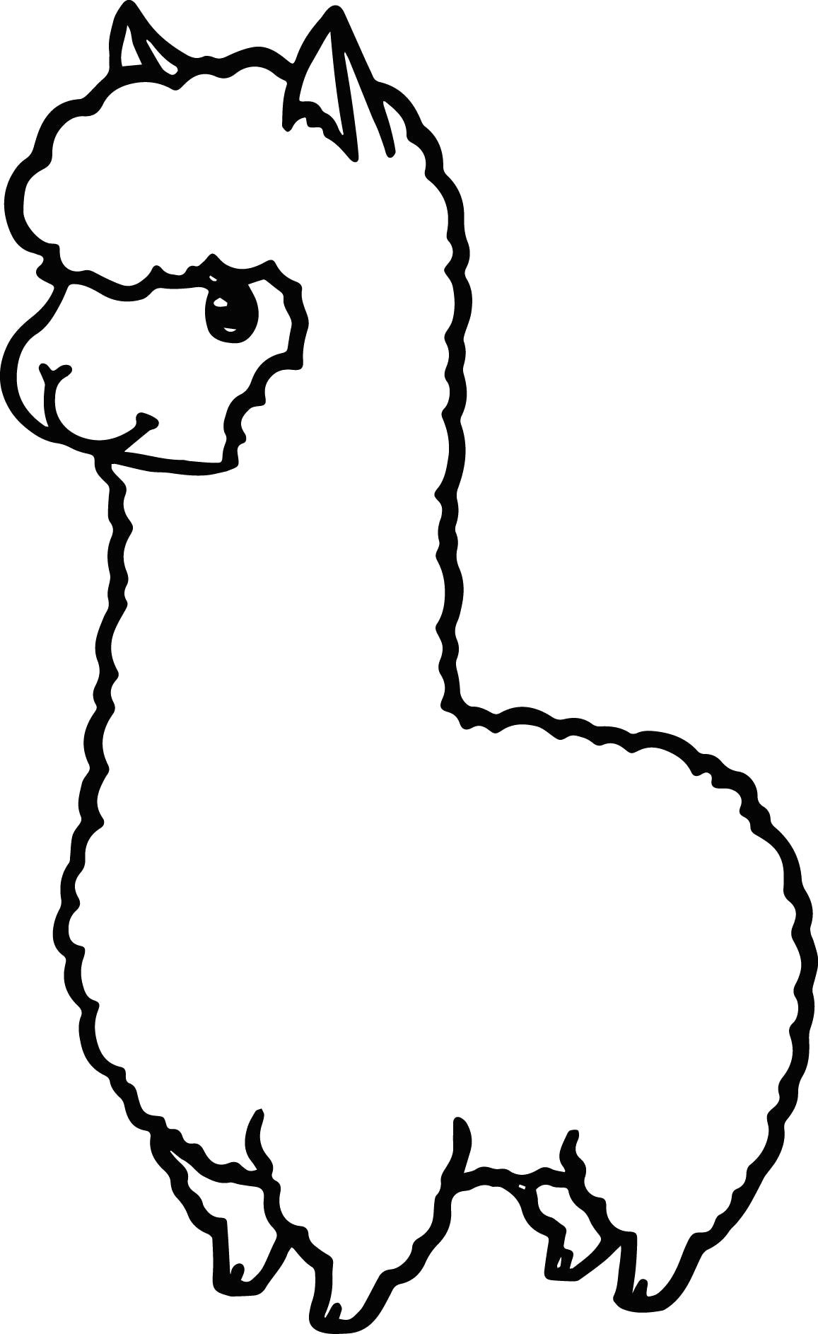 How to Draw Llama Easy 28 Collection Of Kawaii Alpaca Coloring Pages High