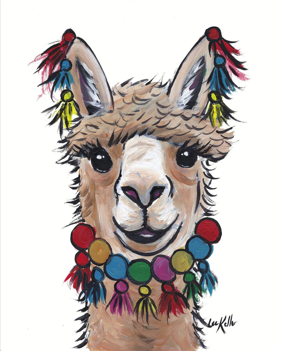 How to Draw Llama Easy Alpaca Art Alpaca Decor Alpaca with Tassels Art Alpaca