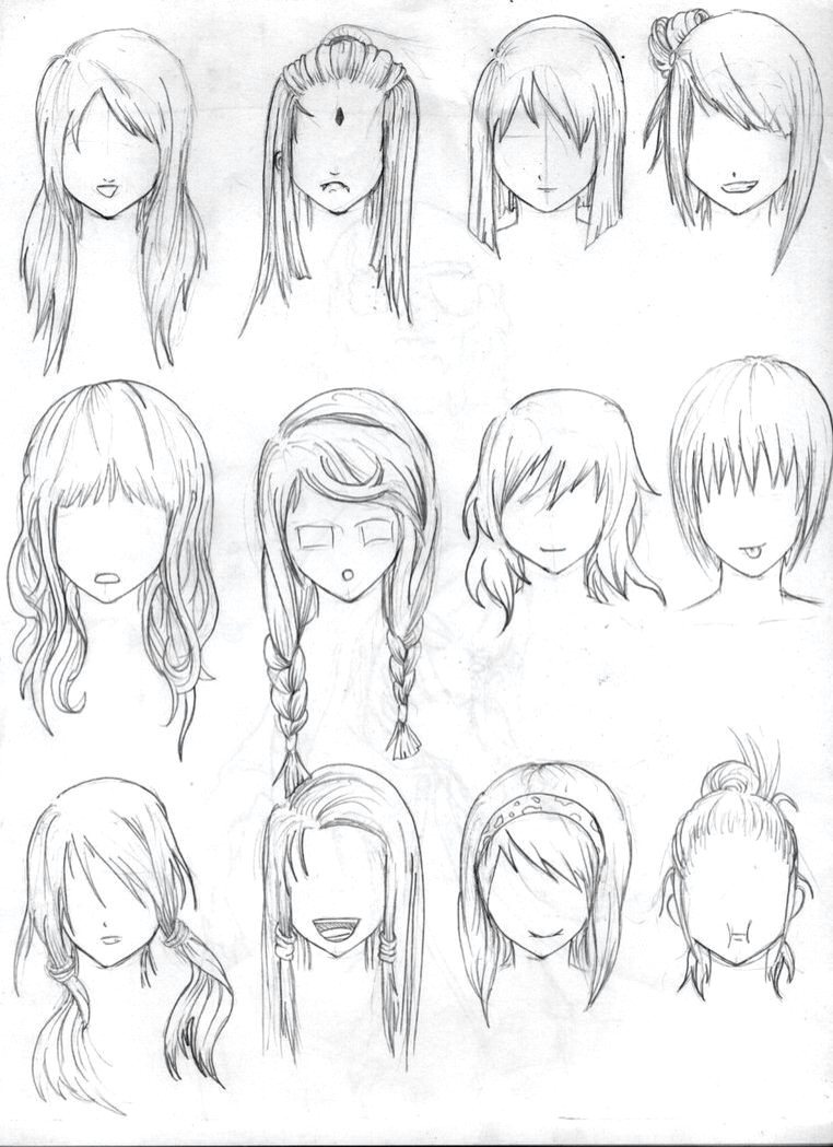 How to Draw Long Anime Hair Pin by Lota On Draws How to Draw Hair Drawings Anime Hair