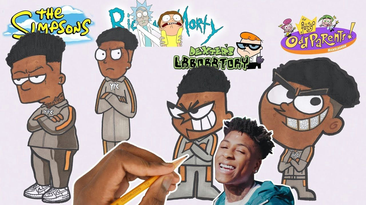 How to Draw Nba Youngboy Easy Draw Nba Youngboy In 4 Different Styles In 2020