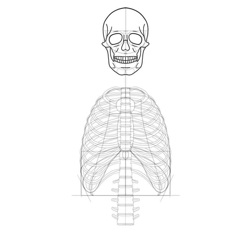 How to Draw Skeleton Easy How to Draw A Skeleton Step by Step