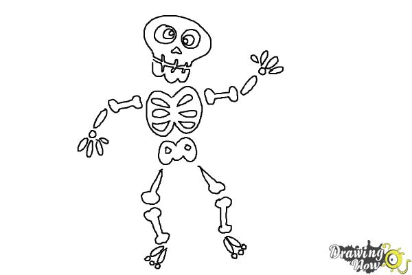 How to Draw Skeleton Easy How to Draw Skeleton for Kids Drawingnow