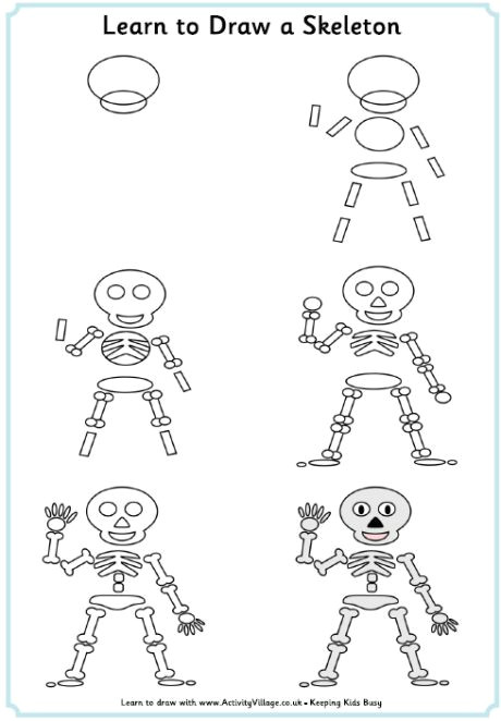How to Draw Skeleton Easy Learn to Draw A Skeleton Scelet Tekenen Draw Learn to