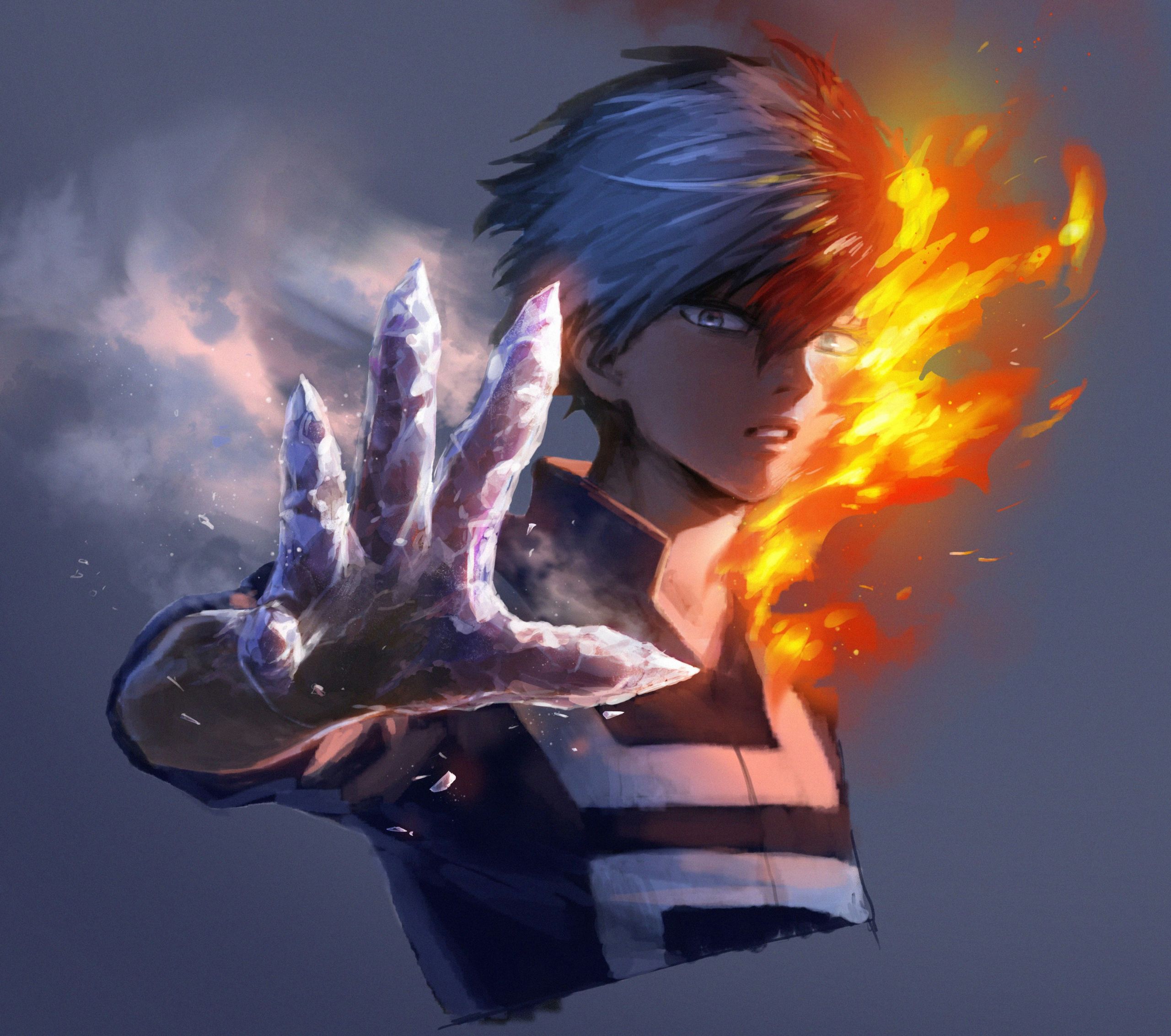 How to Draw todoroki Easy todoroki Shouto solo Reachingout Ice Fire My Hero