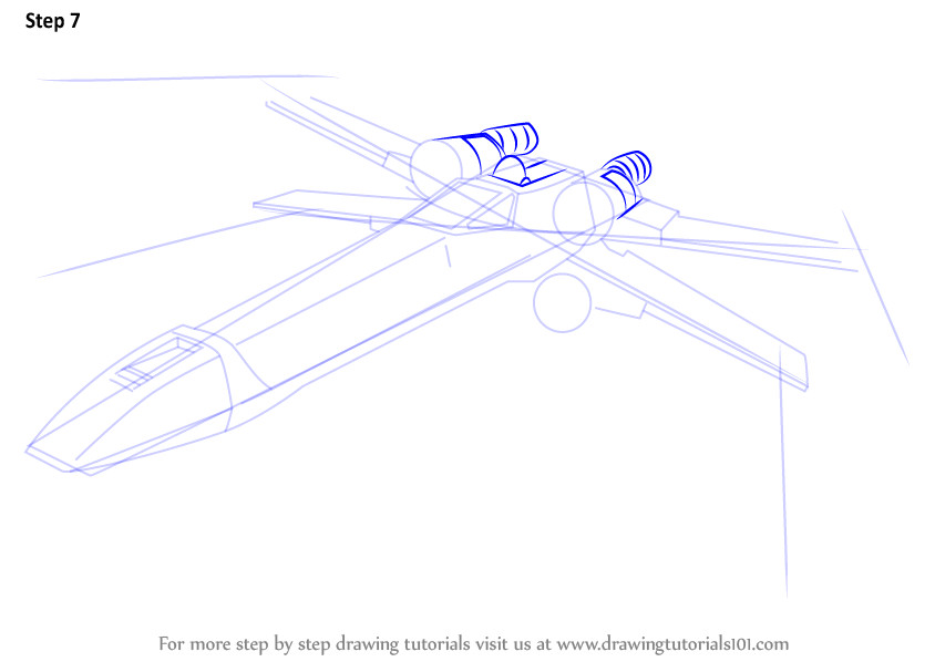 How to Draw X Wing Fighter Easy Insanely Examples How to Draw X Wing Wing Fighter From Star