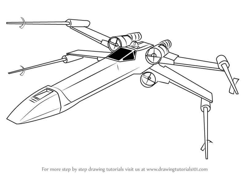 How to Draw X Wing Fighter Easy Insanely Examples How to Draw X Wing Wing Fighter From Star
