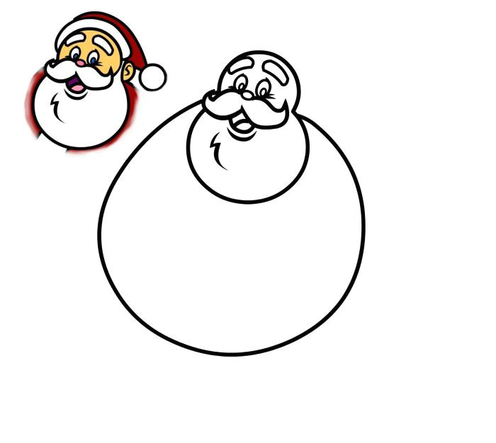 How to Make Easy Santa Claus Drawing How to Draw An Outline Of A Cartoon Santa Claus