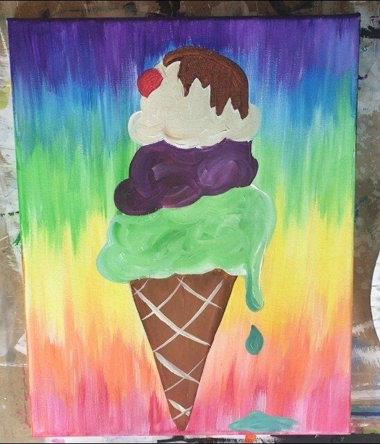 Ice Cream Easy Drawing How to Paint An Ice Cream Cone Ice Cream Cone Drawing