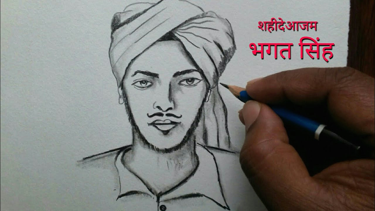 Independence Day Drawing Easy Step by Step How to Draw Republic Day Drawing for Beginners Bhagat Singh Drawing Easy