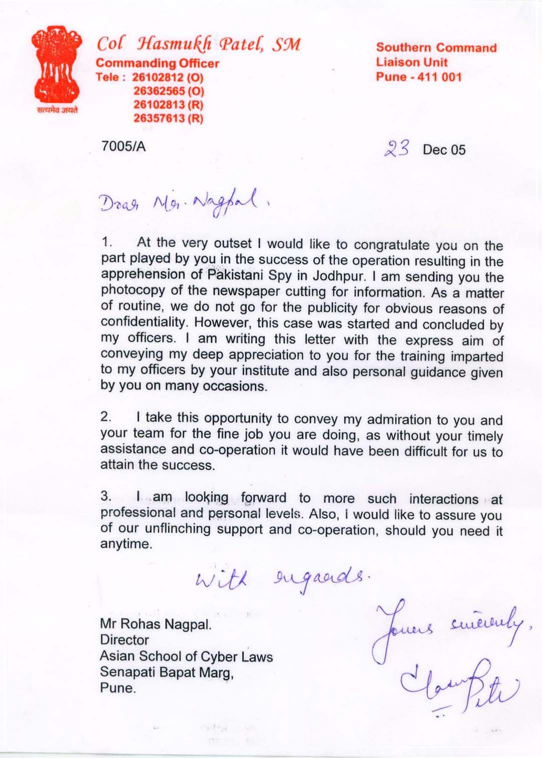 Indian Army Drawing Easy Letter Of Appreciation From the Indian Army for Help with