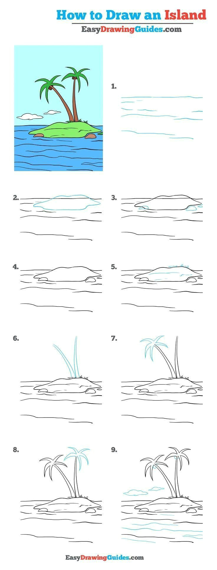 Island Drawing Easy Art Lessons for the Kids Children to Greatly Help them to