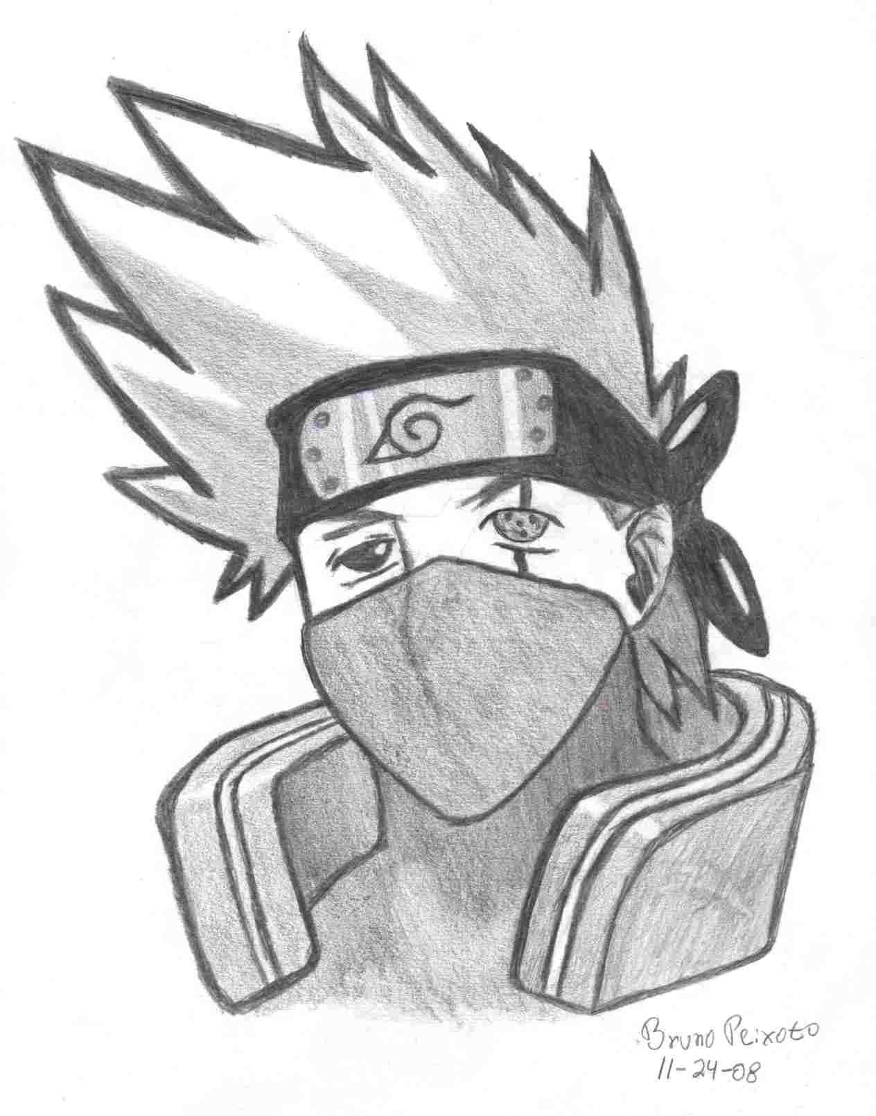 Kakashi Drawing Easy Easy Sketch Kakashi Naruto Drawings