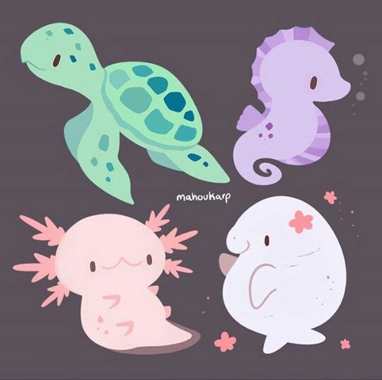 Kawaii Cute Animal Drawings Chibi Axolotl Animal Drawings Cute Art Cute Animal Drawings