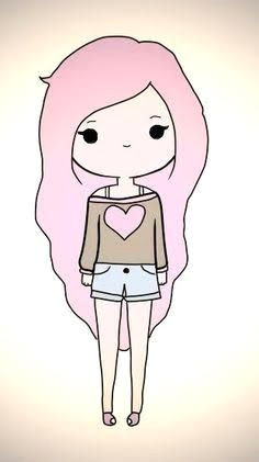 Kawaii Drawings Of Girls Pink Chibi Cartoon Girl Kawaii Girl Drawings Cute Girl