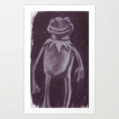 Kermit Drawing Easy Kermit the Frog In Charcoal Art Print by Coffee Please