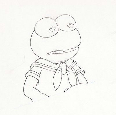 Kermit Drawing Easy Walt Disney Muppet Babies Kermit Animation Drawing Matted