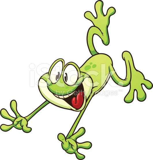 Kermit the Frog Easy Drawing Cute Cartoon Leaping Frog Vector Clip Art Illustration with