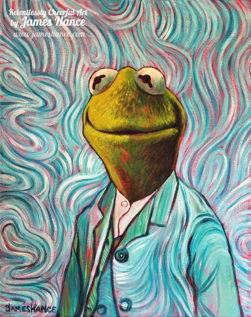 Kermit the Frog Easy Drawing Pin On Van Gogh Humor