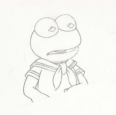 Kermit the Frog Easy Drawing Walt Disney Muppet Babies Kermit Animation Drawing Matted