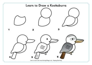 Kookaburra Drawing Easy Learn to Draw A Kookaburra In 2019 Drawings Bird Drawings