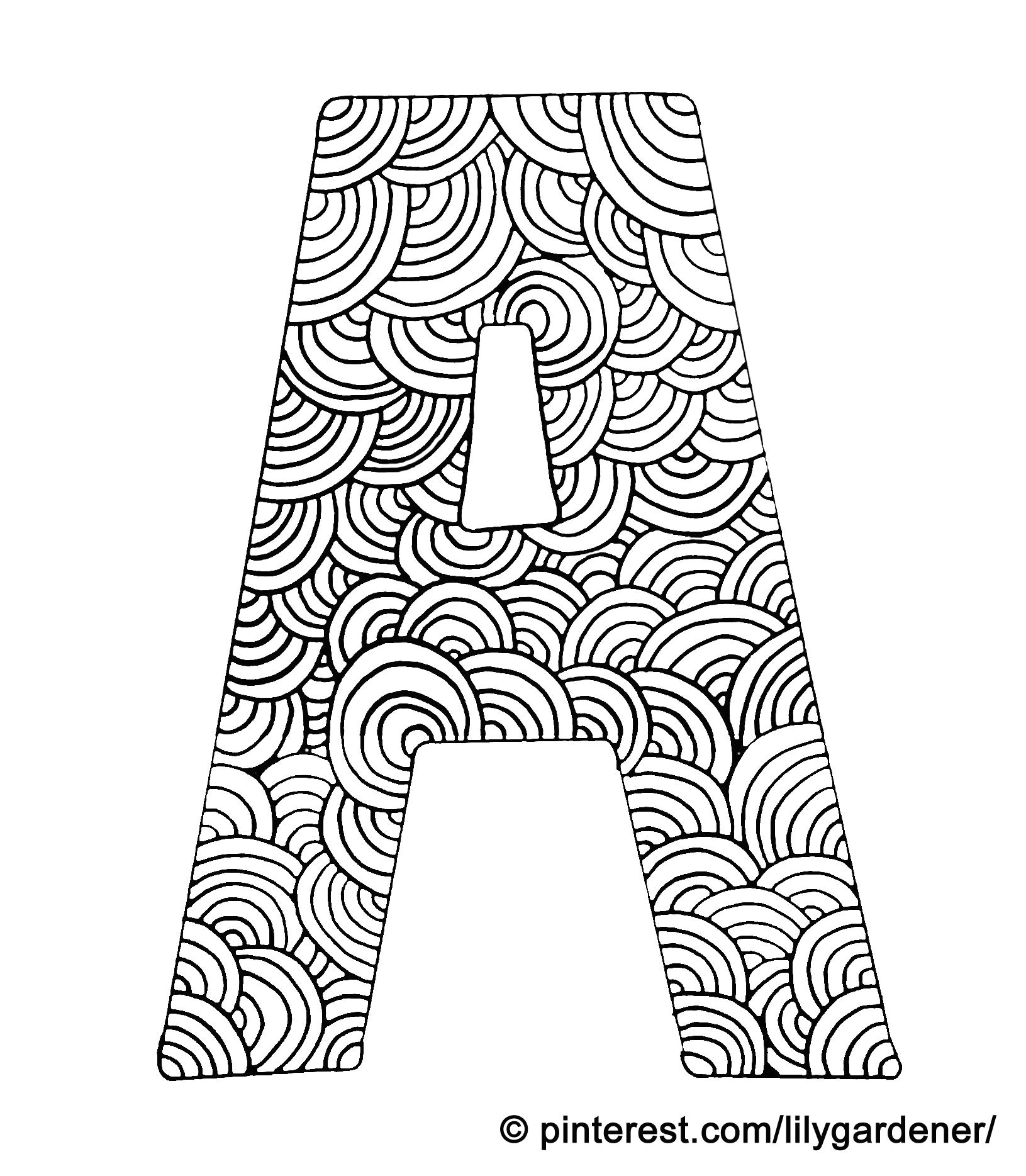 Letter Drawing Ideas Coloring Page Letter A with Pattern Of Circles Coloring for