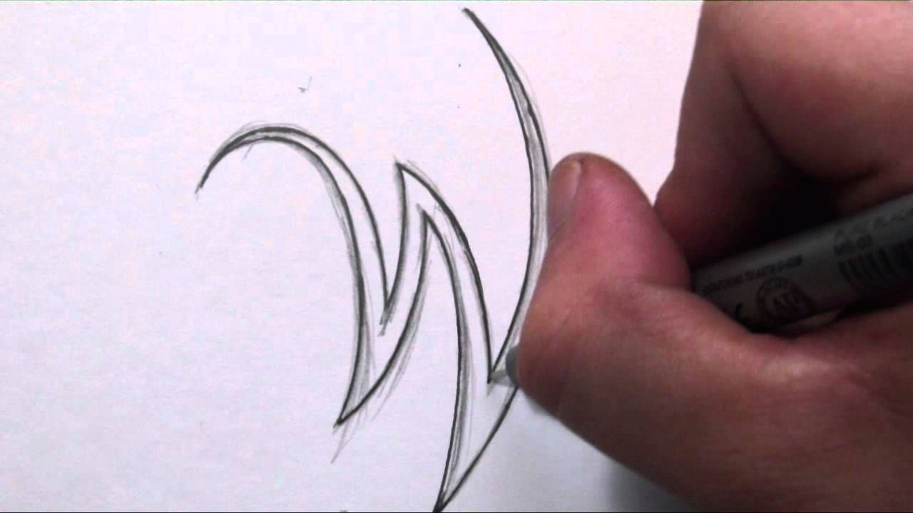 Letter Drawing Ideas How to Draw A Simple Tribal Letter W Tribal Letters