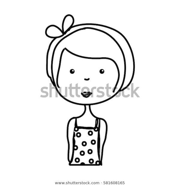 Little Baby Girl Drawing Little Girl Drawing isolated Icon Stock Vector Royalty Free