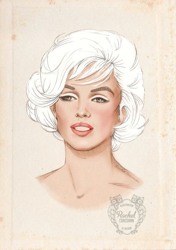 Marilyn Monroe Drawing Easy Marilyn Monroe Portrait Poster Print Fashion Illustration