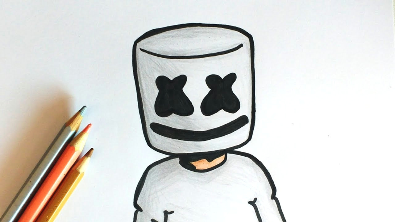 Marshmello Drawing Easy Como Desenhar O Marshmello