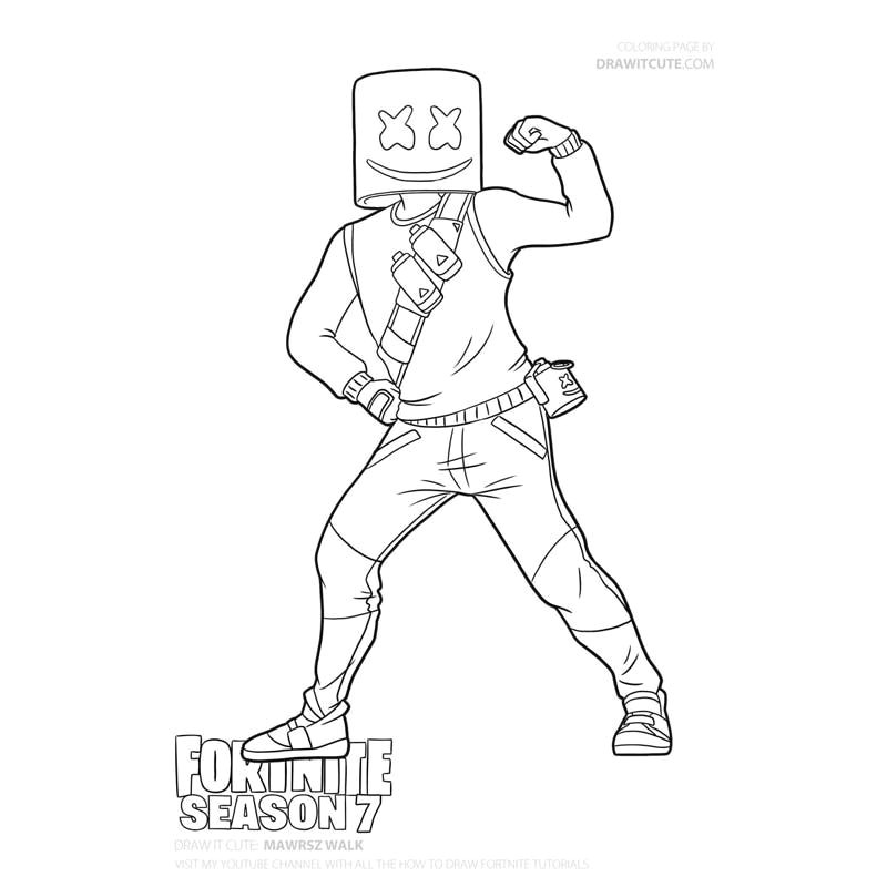 Marshmello Drawing Easy fortnite Marshmello Skin fortnite Marshmello fortnite