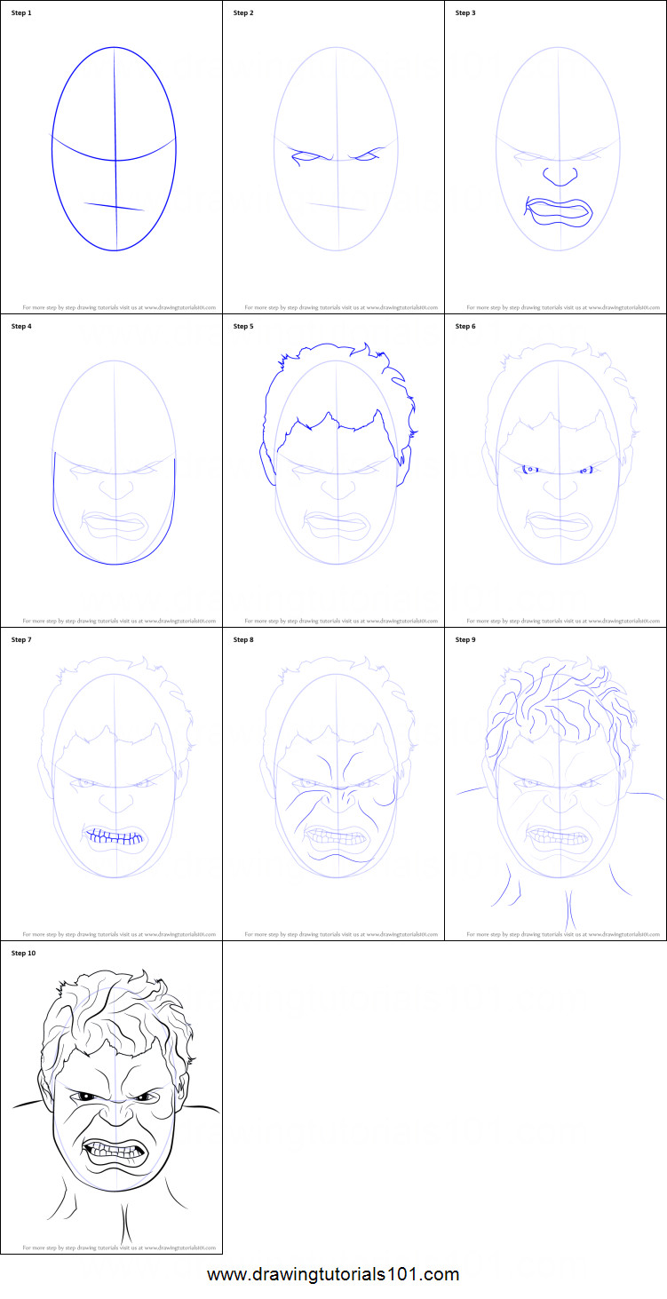 Mask Drawing Easy Hulk is the Giant Fictional Character Kids Like to Wear