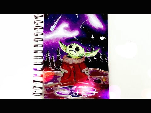 Mom Drawing Easy Baby Yoda Speed Drawing