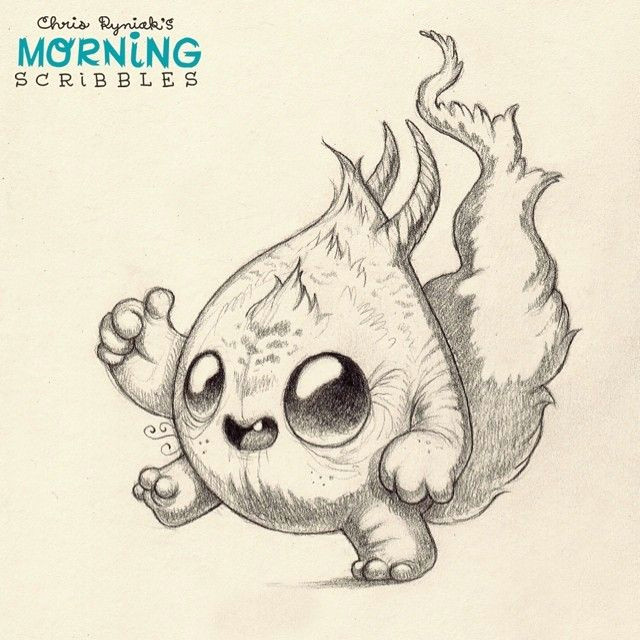 Morning Drawing Easy Thumbs Up Morningscribbles Cute Monsters Drawings Cute