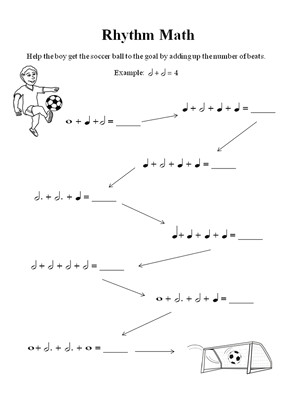 Music Notes Easy Drawing Free Music theory Worksheet Rhythm Adding Notes together