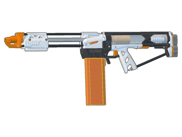 Nerf Drawing Easy Caliburn Mag Fed Pump Action Nerf Blaster by Captainslug