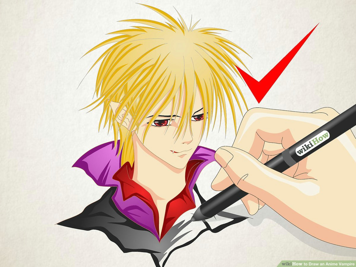Nose Drawing Anime How to Draw An Anime Vampire 9 Steps with Pictures Wikihow