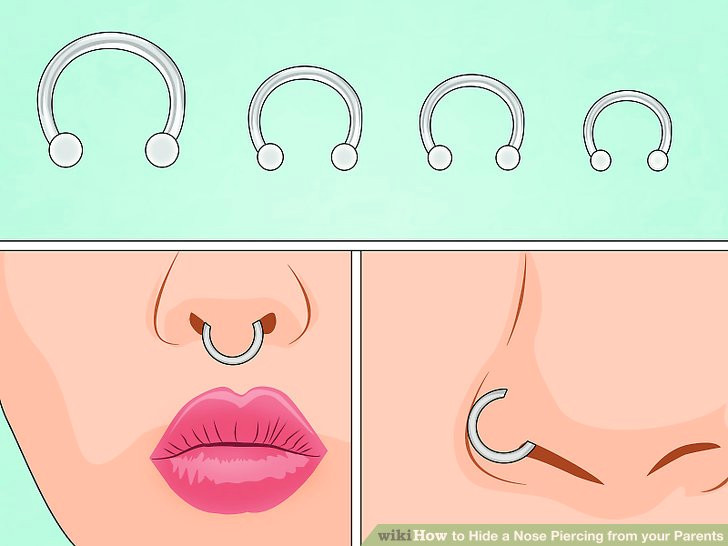 Nose Ring Drawing Easy 3 Ways to Hide A Nose Piercing From Your Parents Wikihow