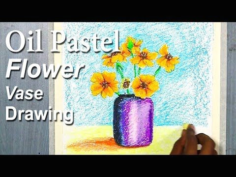 Oil Pastel Drawing Flowers Easy 6575 Simple Flower Vase Drawing for Beginners In Oil Pastel