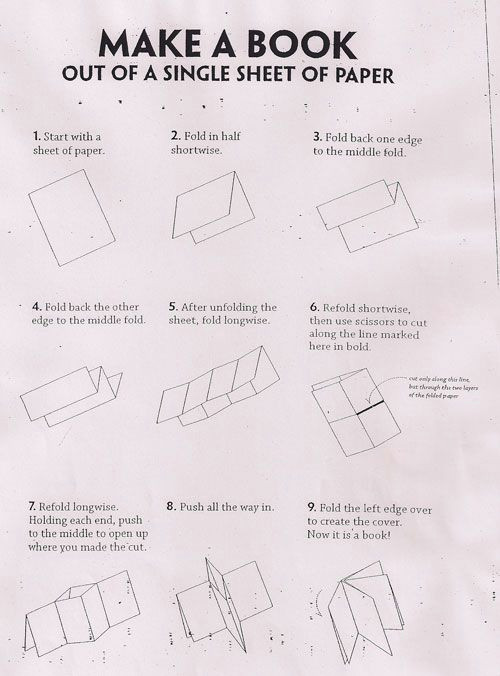 Open Book Drawing Easy How to Make A Book Out Of A Single Sheet Of Paper Book