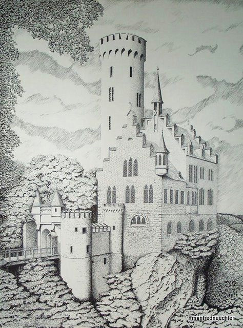 Patio Drawing Easy Schloss Lichtenstein Ein Ansehnliches Ritterliches