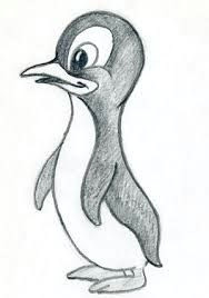 Penguin Easy Drawing A Little Penguin that is Happy Cool Pencil Drawings