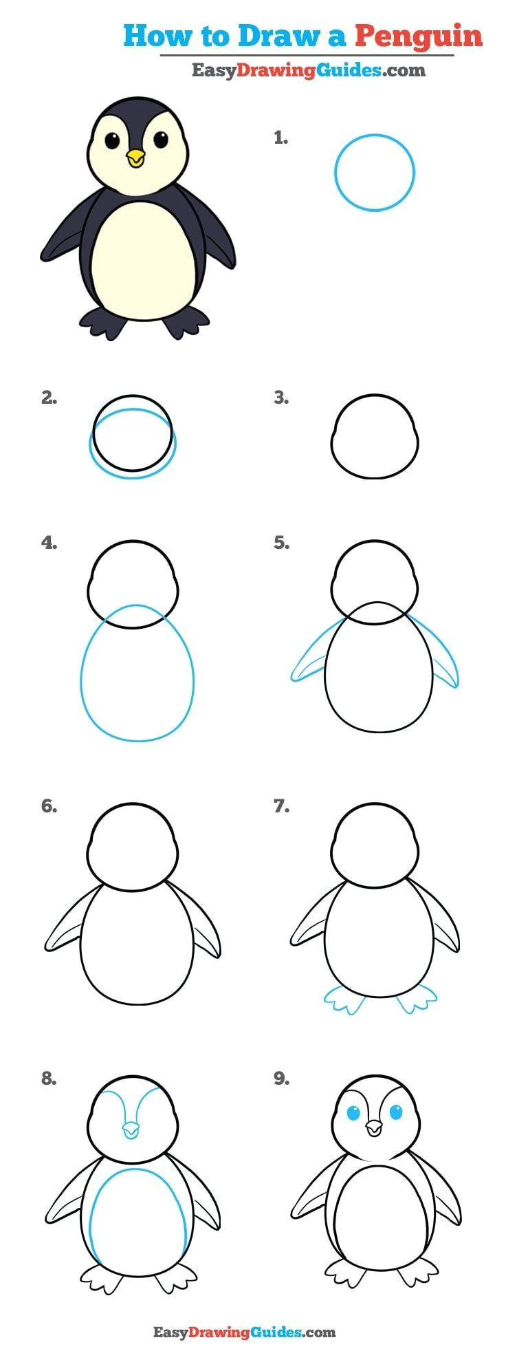Penguin Easy Drawing How to Draw A Penguin In A Few Easy Steps How to Draw