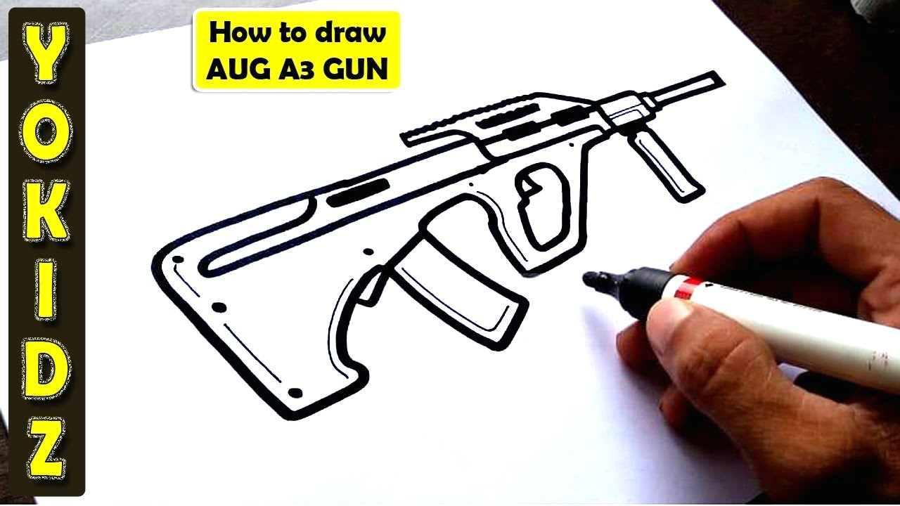 Platform Drawing Easy How to Draw Aug A3 Gun From Pubg