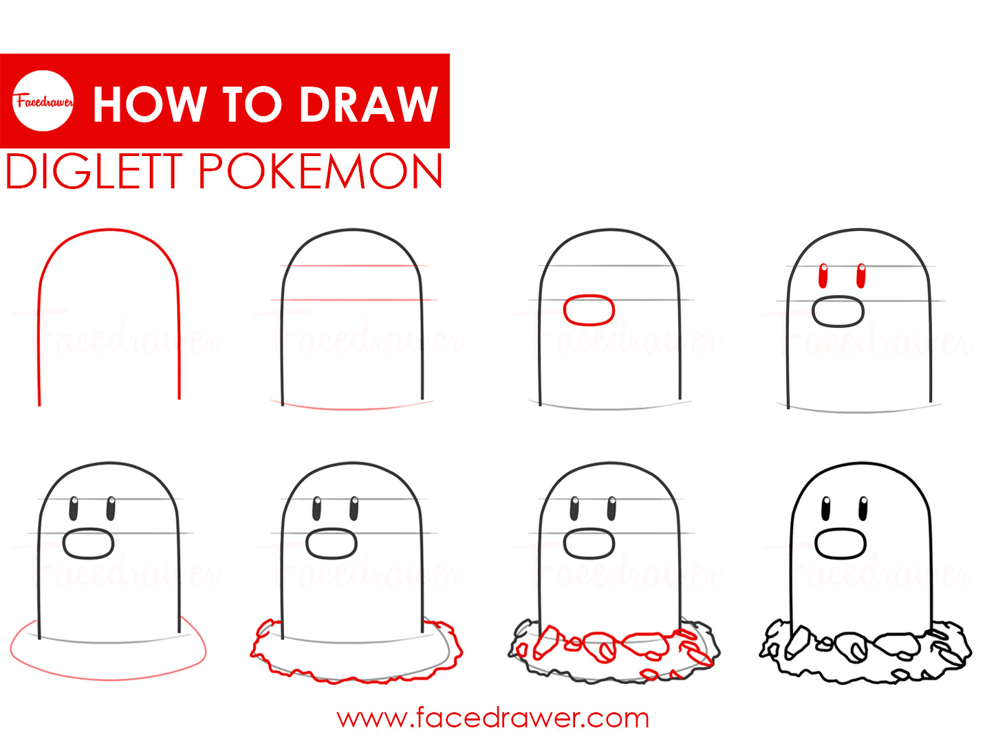 Pokemon Drawing Easy Step by Step How to Draw Diglett From Pokemon Infographic Pokemon